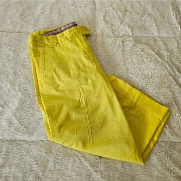 J.Crew Yellow Chino Stretch Favorite Fit Capris Pant Women 4 - Picture 2 of 5